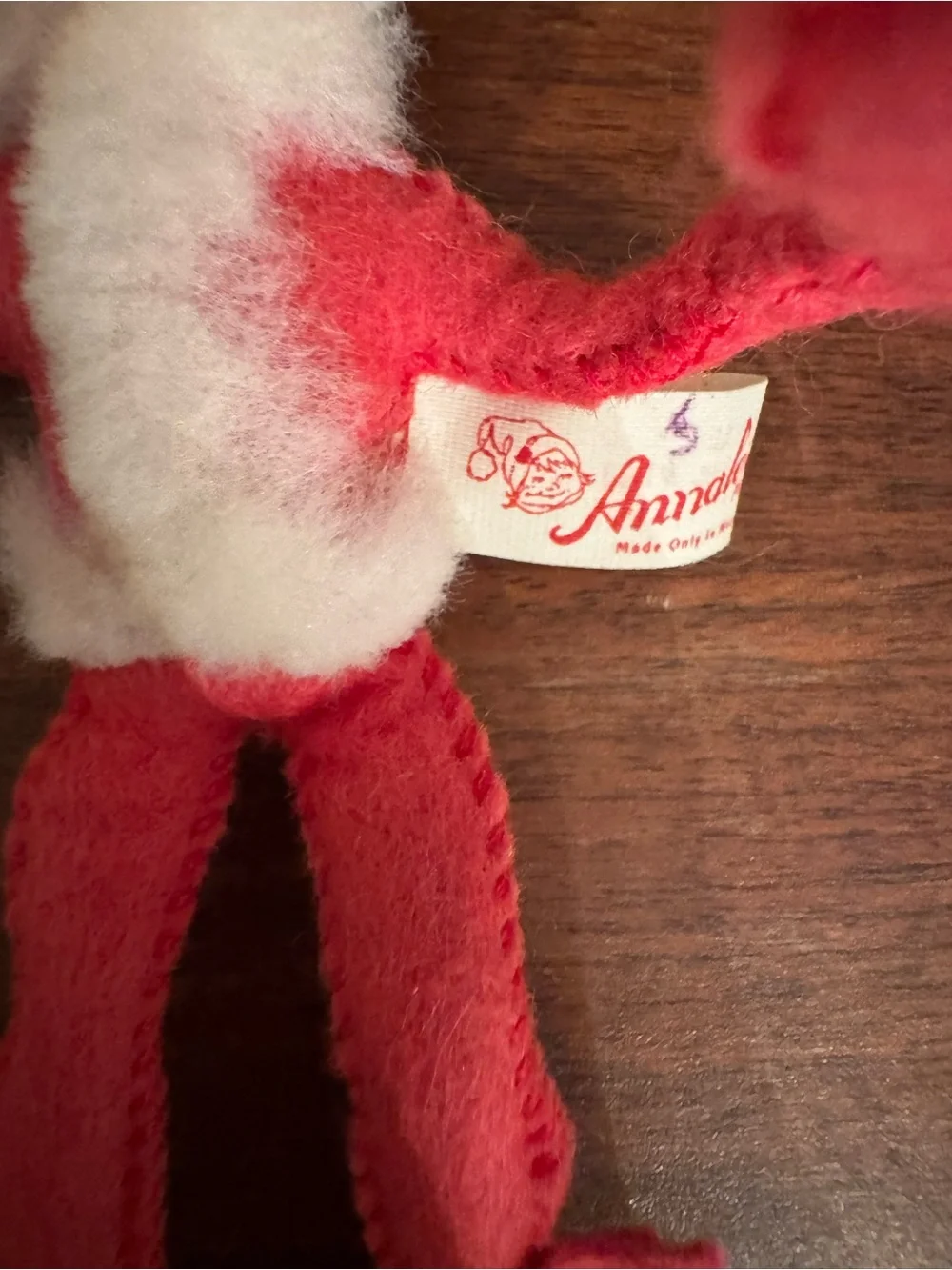 Annalee 1989 Mobilitee Red Christmas Elf Closed Eyes